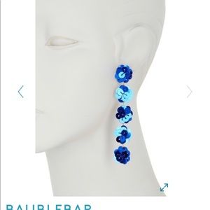 NWT BaubleBar Drop Blue Floral Earrings